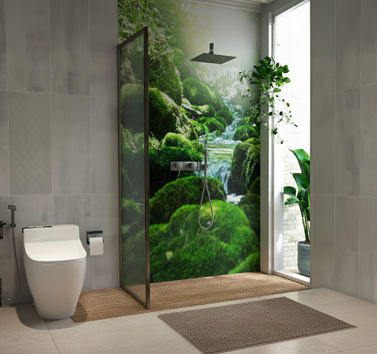 Rainforest and water creek Shower Panel
