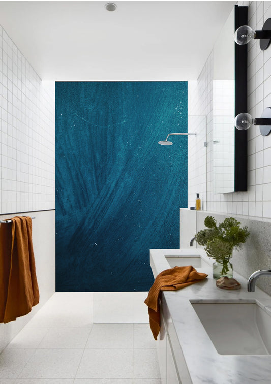 Azure Drift Abstract Shower Panel