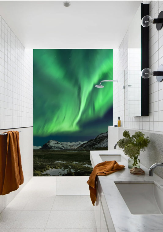 Aurora Fjord Above Mountains Panel