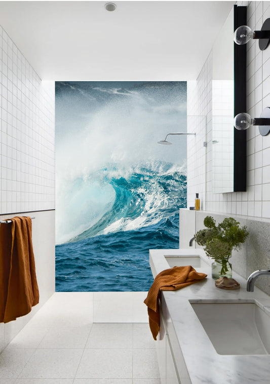 White Horses Wave Shower Panel