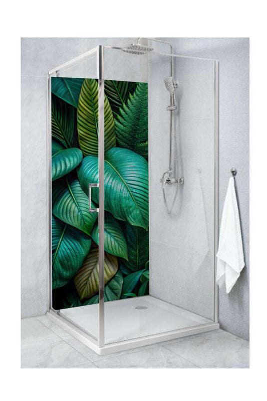 Shower panel featuring vibrant mixed color leaves, bringing a calming, nature-inspired aesthetic to bathrooms.